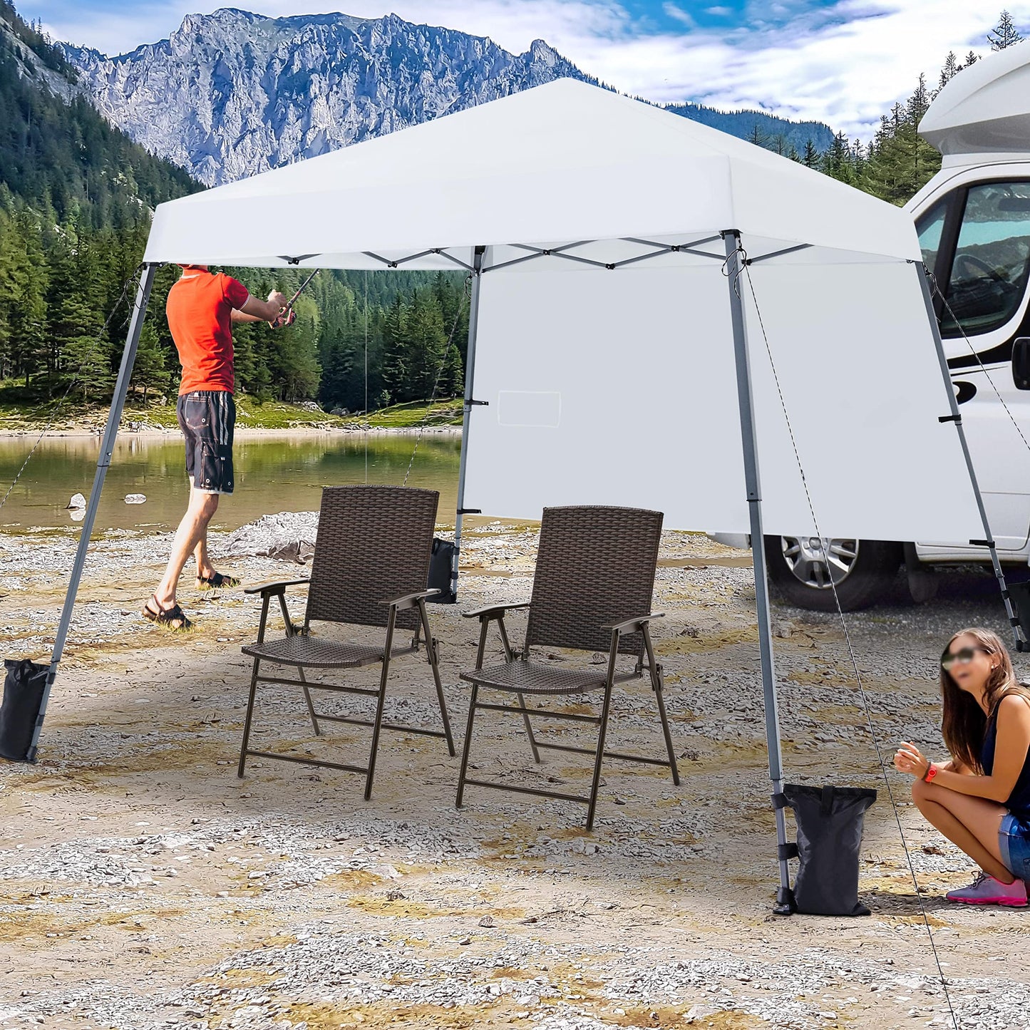 10x10 Pop Up Canopy Tent with Sidewall