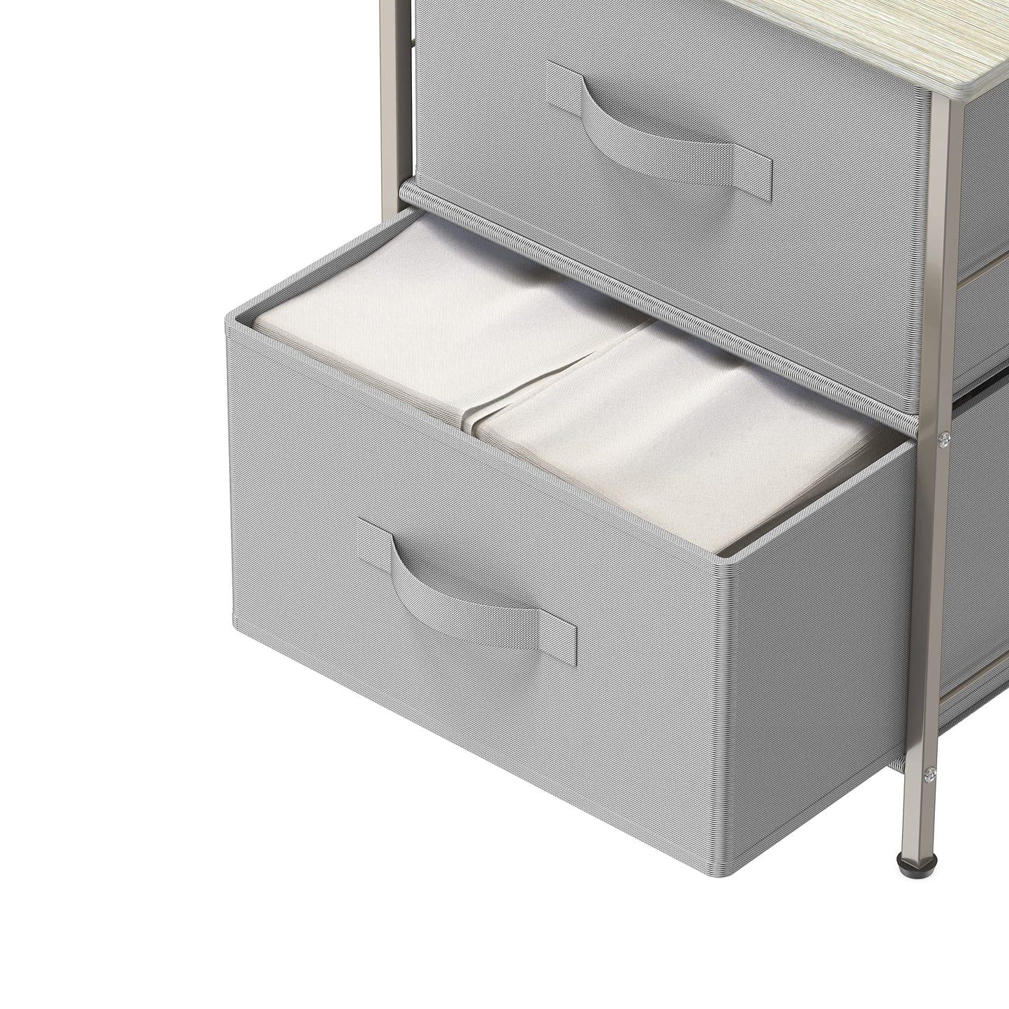 Simple Houseware Nightstands Dresser for Bedroom 2-Tier Organizer Drawer Storage Tower, Grey