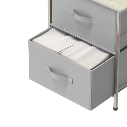 Simple Houseware Nightstands Dresser for Bedroom 2-Tier Organizer Drawer Storage Tower, Grey