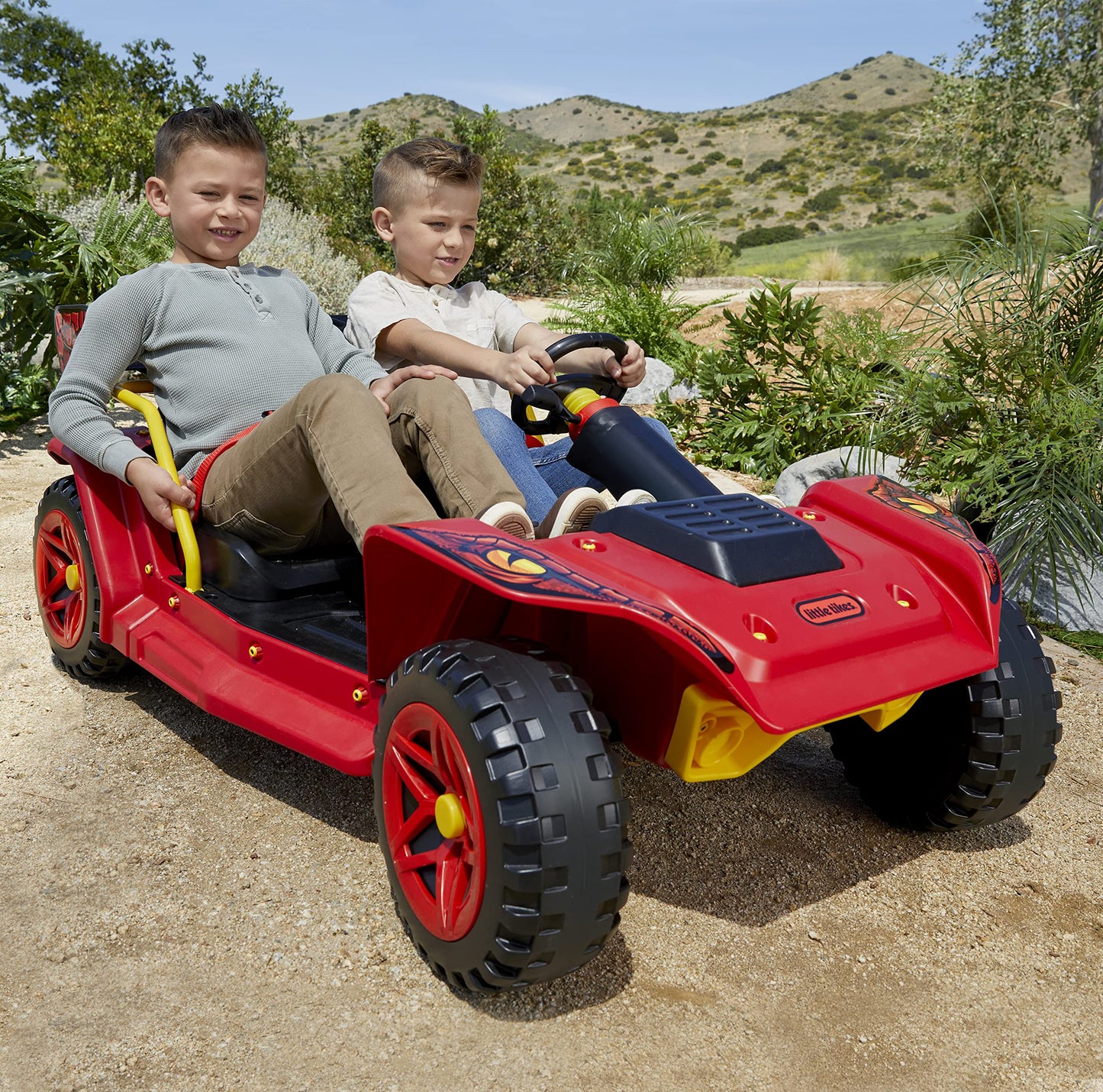 Little Tikes Dino Dune Buggy 12V Electric Powered Ride-On with Portable Rechargeable Battery, Adjustable Seats, Seatbelts, for Kids, Children, Toddlers, Girls, Boys, Ages 3-6 Years, Multicolor