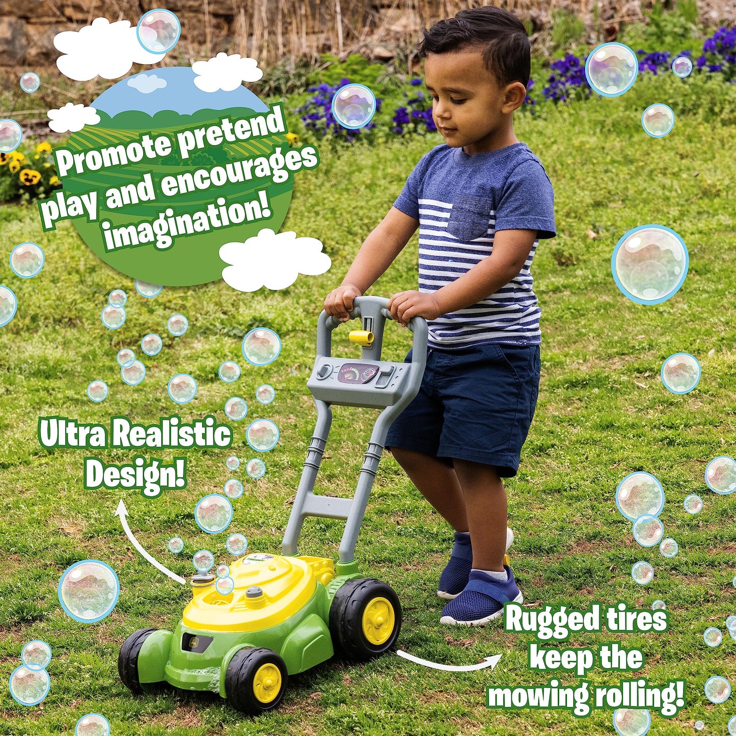 John Deere Bubble Lawn Mower Toy for Toddlers
