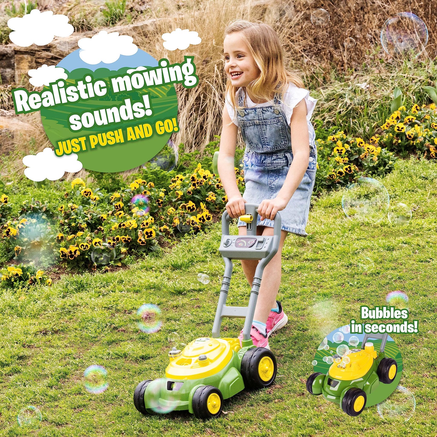 John Deere Bubble Lawn Mower Toy for Toddlers