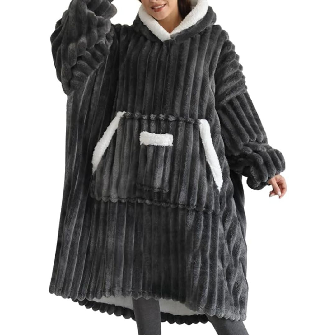 Wearable Blanket Hoodie with Giant Pockets