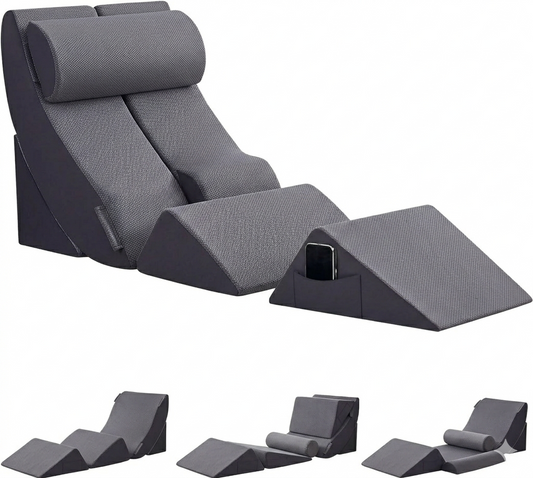 4 Piece Adjustable Memory Foam Bed Wedge Pillow Set