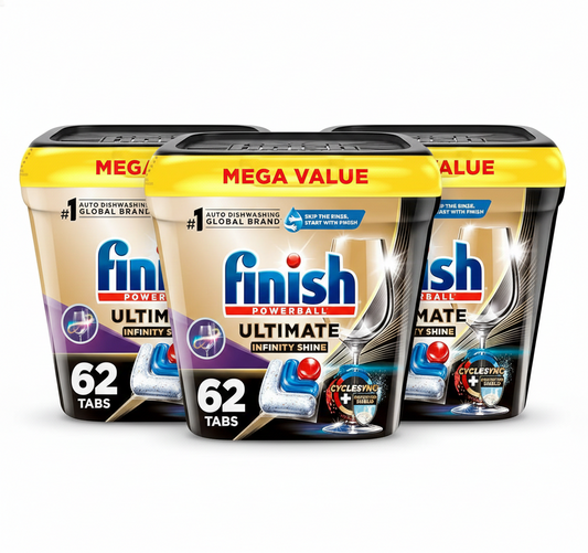 3 Pack 62 Count Finish Ultimate Dishwasher Pods Detergent