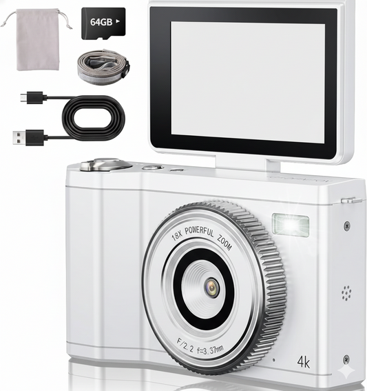 4K 64MP Autofocus Vlogging Digital Camera 64GB