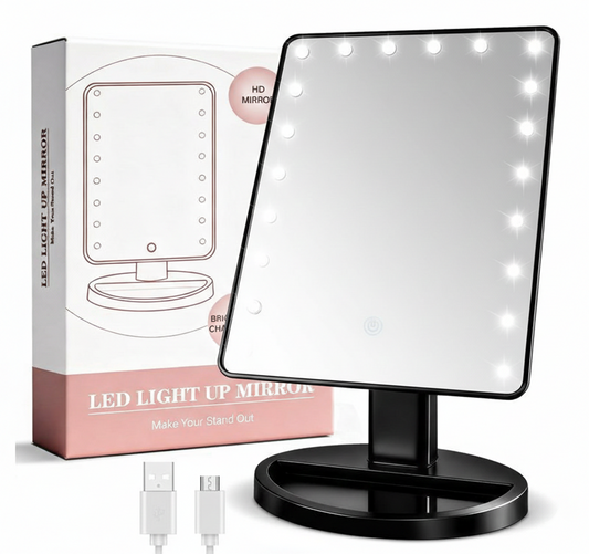 Lighted Vanity Makeup Mirror with Adjustable LED Brightness