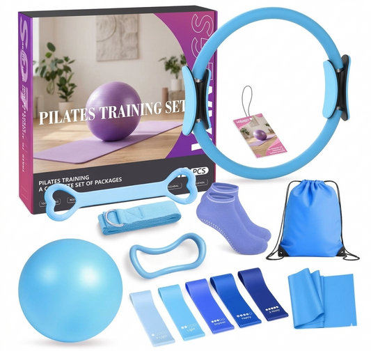 13 Piece Pilates Ring Ball and Resistance Band Set