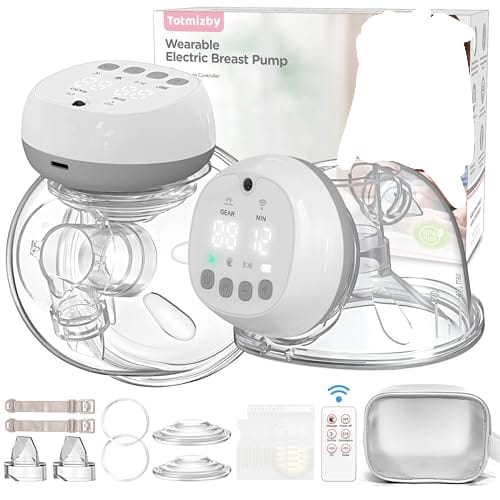Hands Free Breast Pump Wearable Breast Pump 12 Levels 3 Modes Double Portable Electric Breast Pump w/Remote Control,140°Soft Silicone,LCD,1200mAh Battery,Low Noise Leak-Proof Painless Breastfeeding