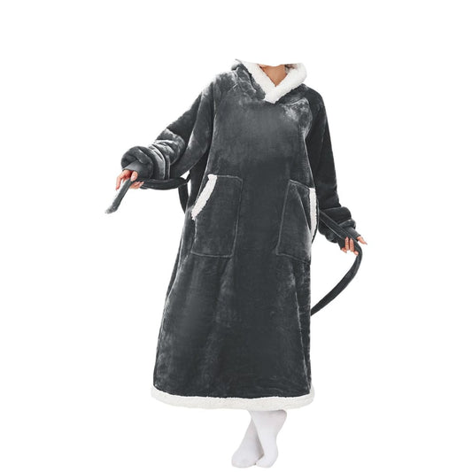 JULY'S SONG Wearable Blanket Hoodie for Adults Fleece Warm Oversized Thick Sweatshirt Robe with Pocket for Women Men Home Outside Christmas Gift Package