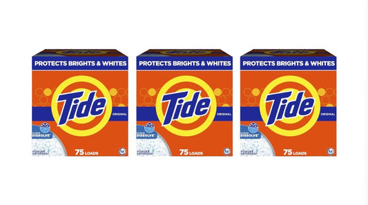 3 Pack 75 Loads Tide Powder Laundry Detergent Original Scent 85oz