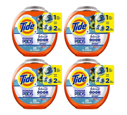 25 Count Tide Power Pods Laundry Detergent Sport