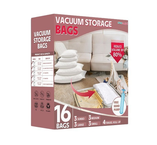 16 Pack Vacuum Storage Bags for Clothes & Bedding
