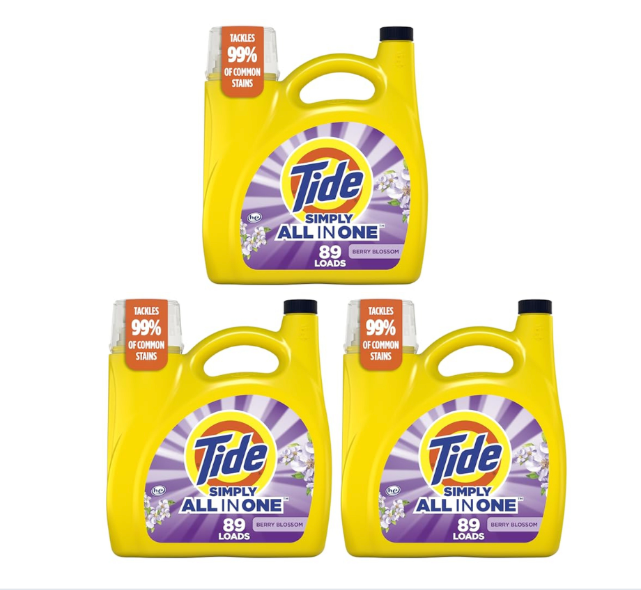 3 Pack 89 Load Tide Liquid Laundry Detergent Berry Blossom 117oz (Add 3 To Your Cart)