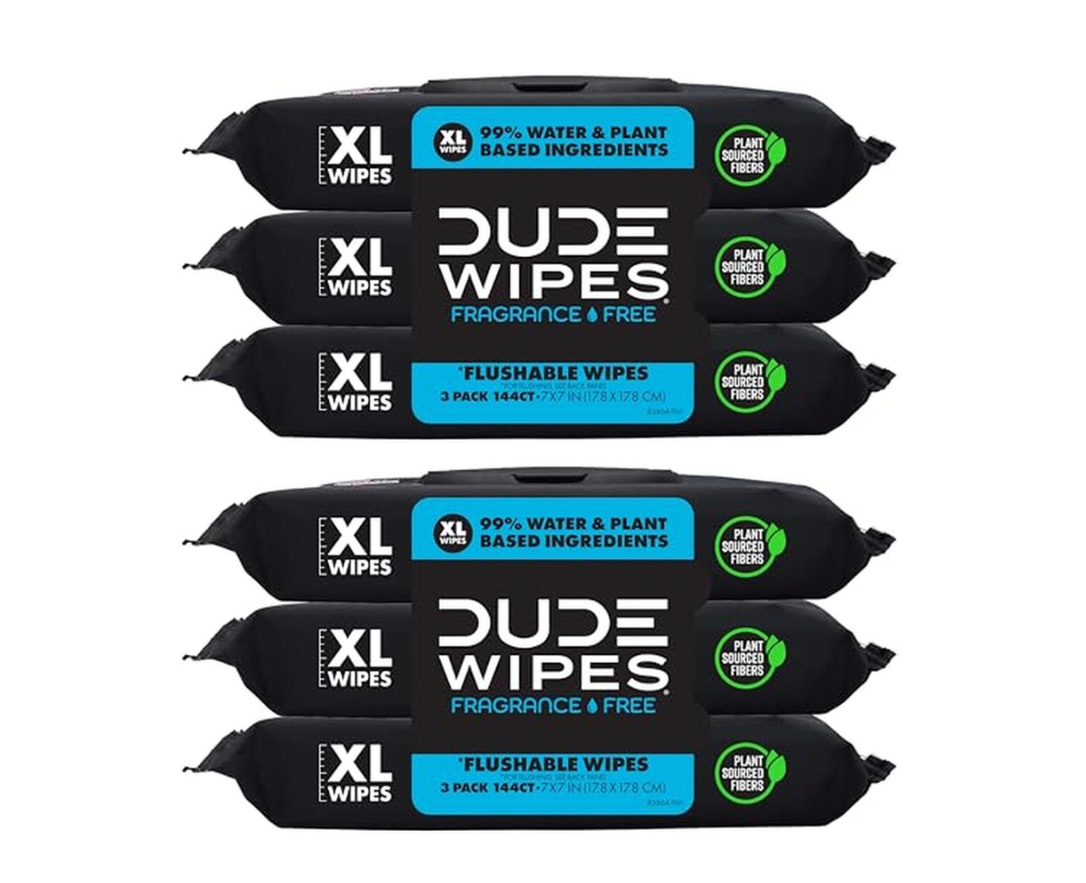 6 Pack DUDE Wipes Flushable Sensitive Skin Wipes