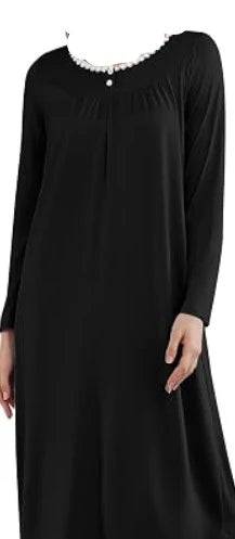 Ekouaer Button Down Long Sleeve Nightgown
