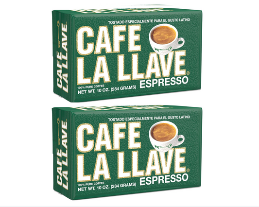 2 Pack 10 oz Cafe La Llave Dark Roast Espresso Coffee