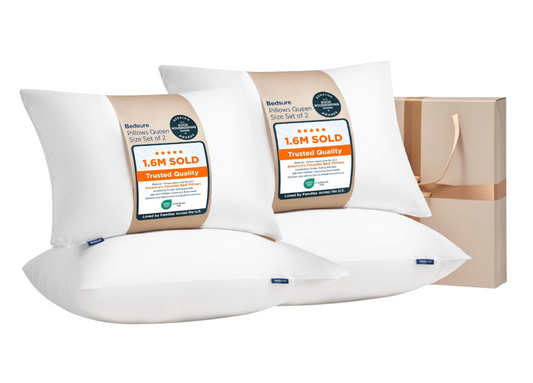 4 Pack Bedsure Queen Pillows (Soft Fluffy Supportive)