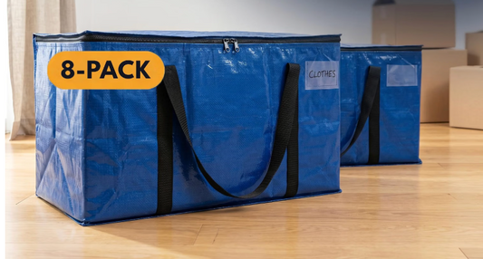 8 Pack ClearSpace Heavy Duty Moving Storage Bags
