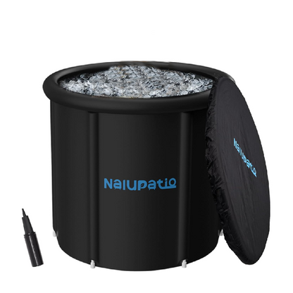 Nalupatio Ice Bath Tub with Lid, 88 Gallons Cold Plunge Tub with Cover, 34'' Portable Freestanding Ice Plunge Tub for Cold Water Therapy Recovery, Large Ice Baths at Home Outdoor for Adults