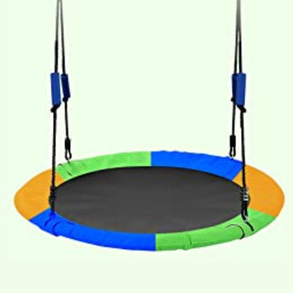 DEROFIT 40 Inch Flying Saucer Tree Swing for Kids,750lb Round Indoor Outdoor Swing Set with Foam Handle,Circle Swing with Steel Frame Adjustable Rope,Easy to Install 750lb Weight Capacity