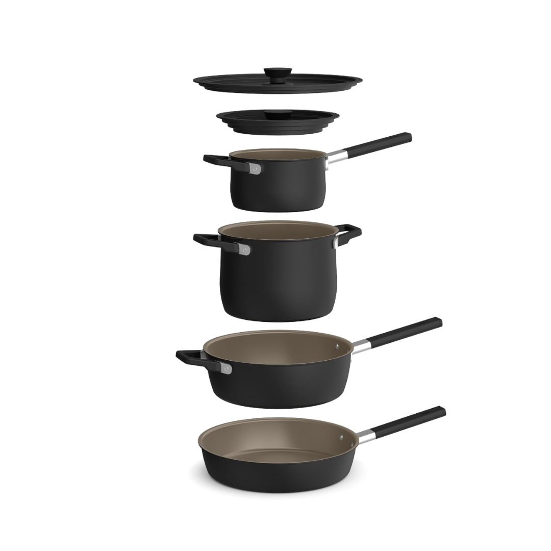 BELLA 9-Piece Nonstick Cookware Set, Stackable