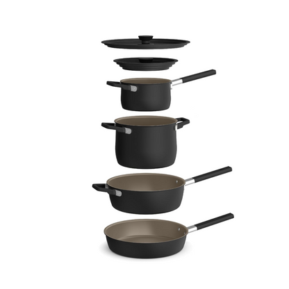BELLA 9-Piece Nonstick Cookware Set, Stackable