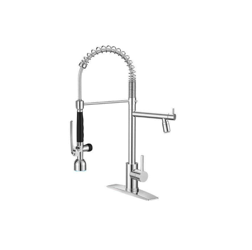 FORIOUS LED Pull Down Kitchen Faucet with Sprayer