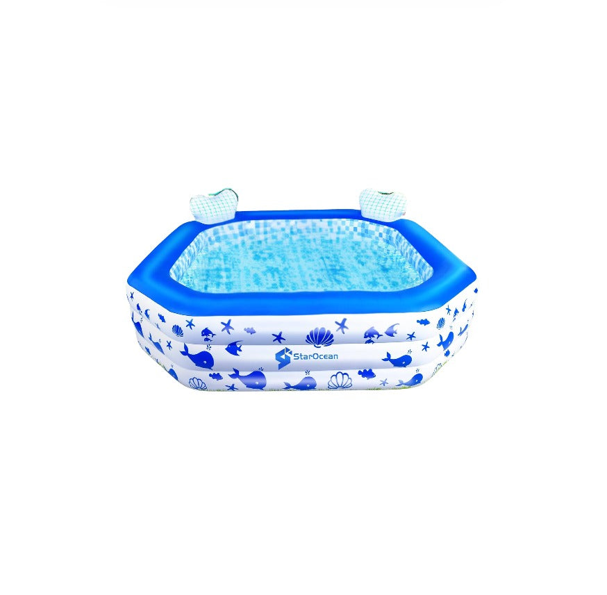 Inflatable Pool with Lights for Kids & Adults