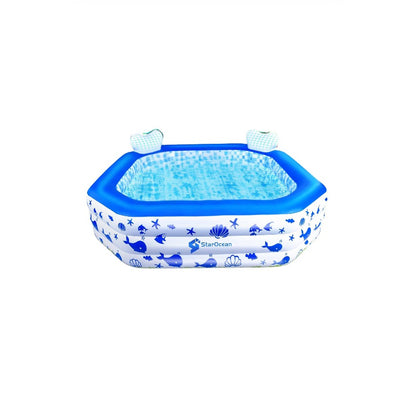 Inflatable Pool with Lights for Kids & Adults