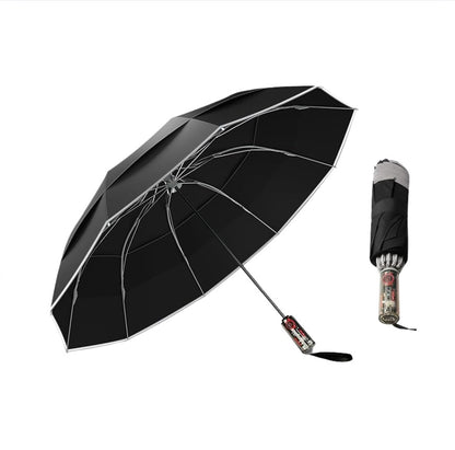 Compact Windproof Golf Umbrella with Double Canopy