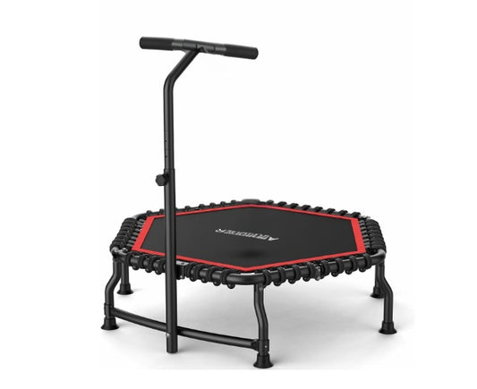 50" Rebounder Trampoline with Bar, 550 lbs Capacity