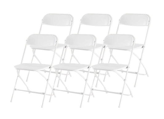 6 Pack Folding Plastic Stackable Chairs