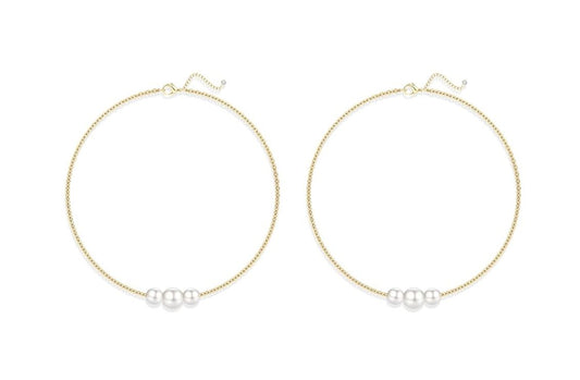Dainty Imitation Pearl Choker Necklace with Extender