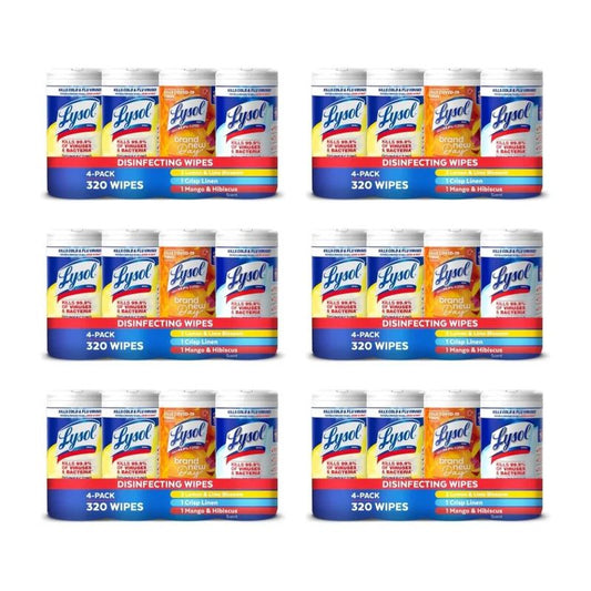 24 Pack 80 Count Lysol Disinfecting Cleaning Wipes Bundle