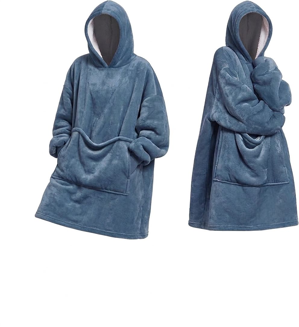 Oversized Sherpa Wearable Blanket Hoodie with Pocket