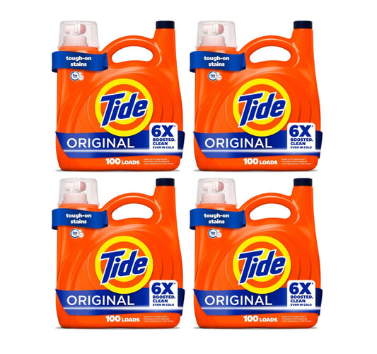 4 Pack 125 fl oz Tide Liquid Laundry Detergent Original Scent