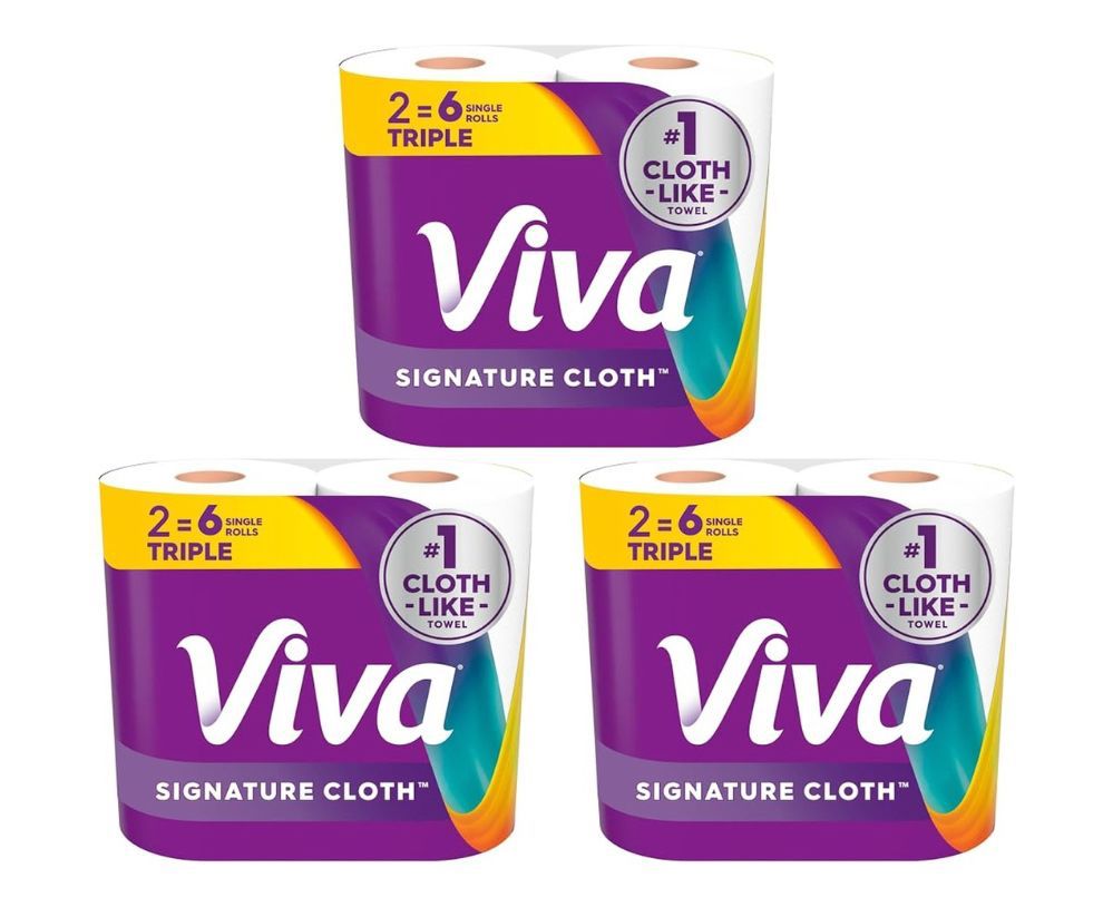 6 Triple Roll Viva Signature Cloth Paper Towels (=774 Total Sheets)