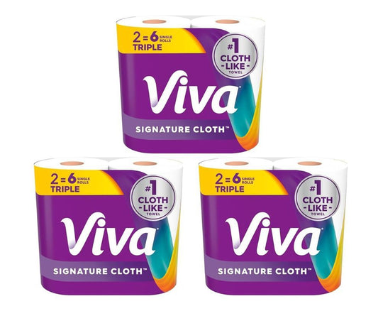 6 Triple Roll Viva Signature Cloth Paper Towels (=774 Total Sheets)