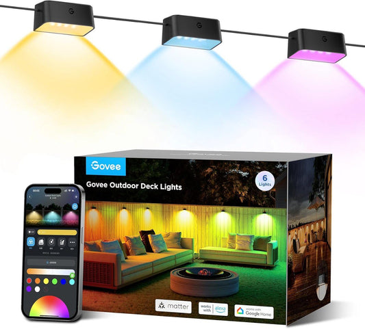 6 Pack Smart Outdoor Deck and Fence Lights