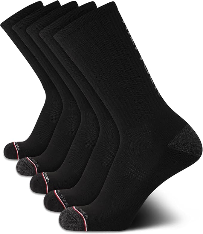 5 Pack Cushioned Athletic Crew Socks