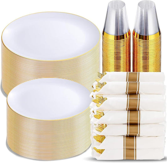 350 Piece Disposable Plates and Cutlery Party Set