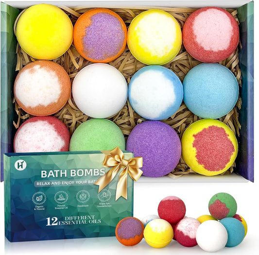 8 Packs Of 12 Handmade Natural Organic Bath Bombs Set