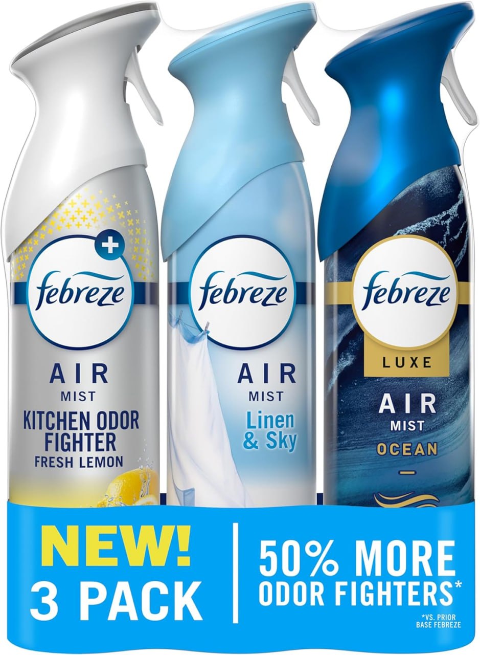 3 Pack Air Freshener Odor Eliminating Spray 8.1oz