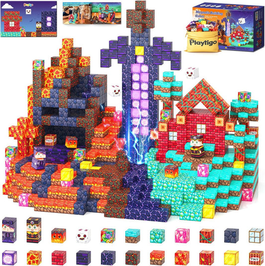 154 Piece Magnetic Building Blocks Cubes Set, 3 Styles
