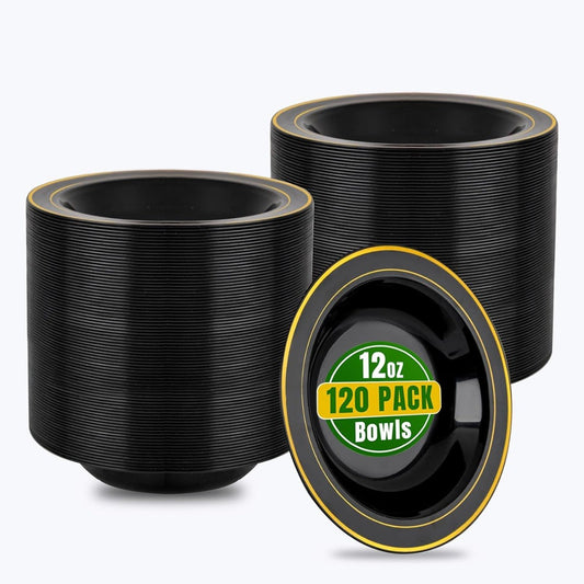 120 Pack 12oz Disposable Plastic Party Bowls