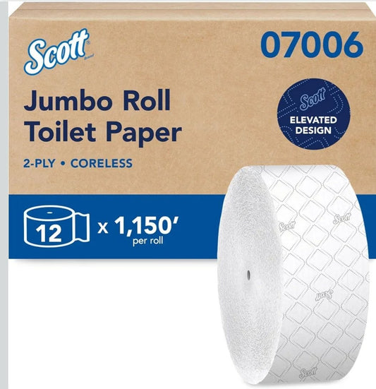 12 Roll Scott Professional Coreless Jumbo Toilet Paper