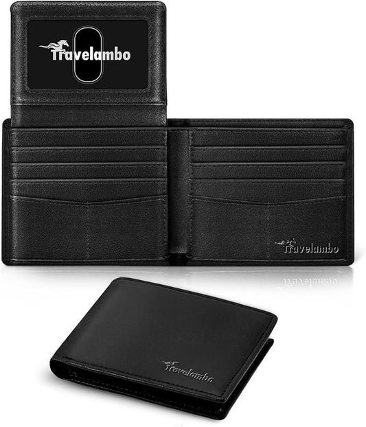 RFID Blocking Slim Leather Bifold Wallet