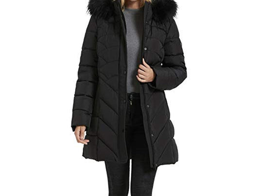 Thickened Down Alternative Hooded Winter Parka Jacket