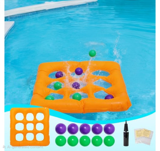 Pool Tic Tac Toe Floating Pool Game with Balls